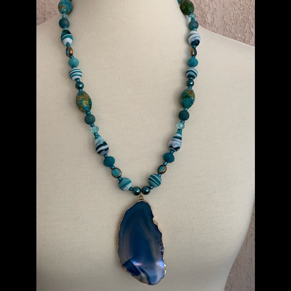 Teal Agate Necklace